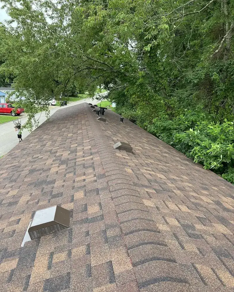 Close-up of Gutter Cleaning work by All American Home Improvement in Fort Branch